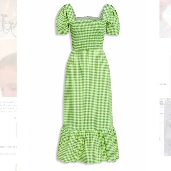 Hvn | Dresses | Super Cute Hvn Fromer Gingham Cottonblend Poplin Midi Dress  Size Nwt | Poshmark